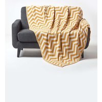 Cotton Knitted Geometric Throw cm x 170 cm