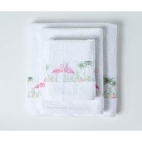 Homescapes White Flamingo Towel