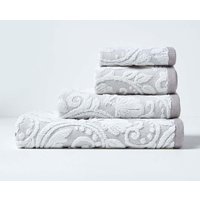 Homescapes Damask 100% Turkish Cotton 600 GSM Towel in Beige