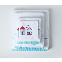 & Blue Beach Hut Towel Bath Sheet