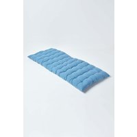 Homescapes Garden Bench Cushion Luxury 3 Seater Cotton Indoor Outdoor Pad, 143 x 48cm in Blue | Size: 143 x 48 cm