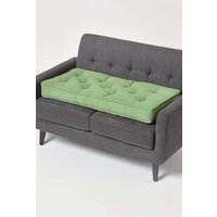 Homescapes Cotton 2 Seater Booster Cushion in Dark Green