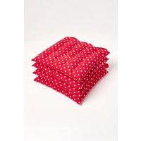 4 Pack Seat Pads Cotton Polka Dot Indoor Outdoor Garden Cushion 40cm cm x 40 cm