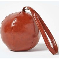 Round Faux Leather Door Stop