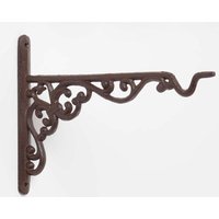 Homescapes Brown Cast Iron Large Hanging Basket Hook
