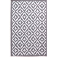 Luxury Outdoor Rug Waterproof Reversible Grey Zoe Geometric cm x 240 cm
