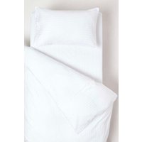 Homescapes Cotton Stripe Cot Bed Duvet Cover Set 330 Thread Count in White