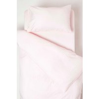 Cotton Stripe Cot Bed Duvet Cover Set 330 Thread Count