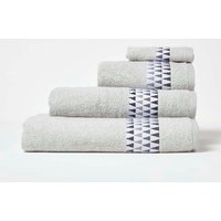 Homescapes Geometric 100% Cotton Towel in Grey | Size: Bath Sheet