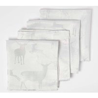 Stag Christmas Napkins Set 4
