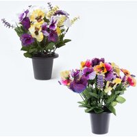 Set 2 Roses Artificial Flowers Grave Vases