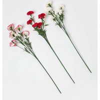 Homescapes Pink Artificial Carnation Spray Single Stem Set of 3, 55cm