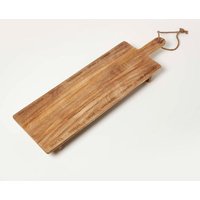 Homescapes Engraved Mango Wood Serving Board, 100 x 30 cm in Natural