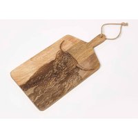 Homescapes Wooden Cutting Board Cow Charcuterie Cheese Board in Brown