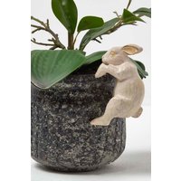 Homescapes Rabbit Pot Hangers - Pot Decoration in White