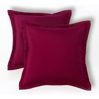 Homescapes Luxury Waterproof Plain Outdoor Cushion 45 x 45 cm, Set of 2 in Red | Size: 45 cm x 45 cm