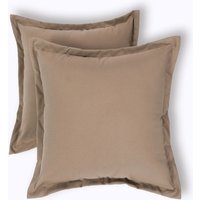 Homescapes Luxury Waterproof Plain Outdoor Cushion 45 x 45 cm, Set of 2 in Tan | Size: 45 cm x 45 cm