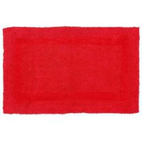 Homescapes Luxury Bath Mat Reversible 100% Cotton 1600GSM, 50 x 80cm, Extra Soft in Red | Size: 50 x 80 cm