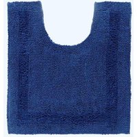 Homescapes Luxury Pedestal Mat Reversible 1600GSM 100% Cotton, 50 x 55cm Bath Mat in Navy | Size: 50 x 55 cm