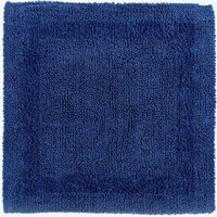 Homescapes Luxury Square Bath Mat 1600GSM 100% Cotton Reversible Shower Mat, 50cm in Navy
