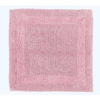Homescapes Luxury Square Bath Mat 1600GSM 100% Cotton Reversible Shower Mat, 50cm in Baby Pink