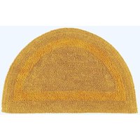 Homescapes Luxury Semi Circle Bath Mat Reversible 1600GSM 100% Cotton, 50 x 80cm in Mustard | Size: 50 x 80 cm