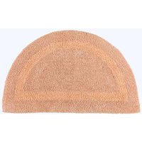 Homescapes Luxury Semi Circle Bath Mat Reversible 1600GSM 100% Cotton, 50 x 80cm in Peach | Size: 50 x 80 cm