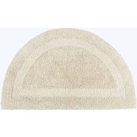 Homescapes Luxury Semi Circle Bath Mat Reversible 1600GSM 100% Cotton, 50 x 80cm in Cream | Size: 50 x 80 cm