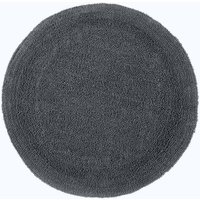 Homescapes Luxury Round Bath Mat Reversible 100% Cotton 1600GSM, 80cm, Quick Dry in Grey