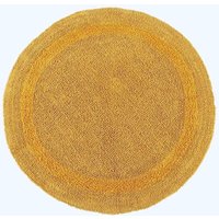 Homescapes Luxury Round Bath Mat Reversible 100% Cotton 1600GSM, 80cm, Quick Dry in Mustard