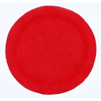 Homescapes Luxury Round Bath Mat Reversible 100% Cotton 1600GSM, 80cm, Quick Dry in Red
