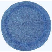 Homescapes Luxury Round Bath Mat Reversible 100% Cotton 1600GSM, 80cm, Quick Dry in Cobalt
