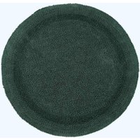 Homescapes Luxury Round Bath Mat Reversible 100% Cotton 1600GSM, 80cm, Quick Dry in Dark Green