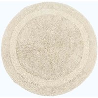 Homescapes Luxury Round Bath Mat Reversible 100% Cotton 1600GSM, 80cm, Quick Dry in Cream
