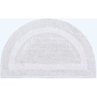 Homescapes Luxury Semi Circle Bath Mat Reversible 1600GSM 100% Cotton, 50 x 80cm in White | Size: 50 x 80 cm
