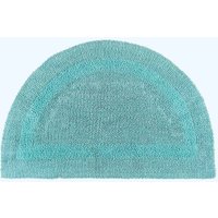 Homescapes Luxury Semi Circle Bath Mat Reversible 1600GSM 100% Cotton, 50 x 80cm in Aqua | Size: 50 x 80 cm