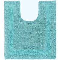 Homescapes Luxury Pedestal Mat Reversible 1600GSM 100% Cotton, 50 x 55cm Bath Mat in Aqua | Size: 50 x 55 cm