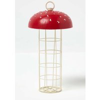 Homescapes Tall Red Mushroom Hanging Bird Feeder