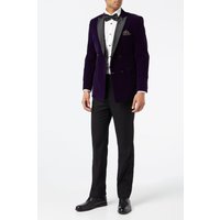 Stylish SMITH Velvet Double Breasted Tuxedo Blazer