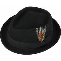 Stylish Pork Pie Hat 100% Wool Felt Diamond Crown Design
