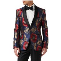 Flocked Floral Tuxedo Jacket