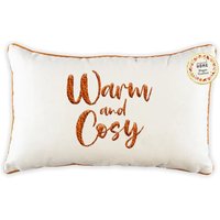 Garden Greatness Warm & Cosy Autumn Slogan Cushion 50x30cm in Cream | Size: 1 Pack