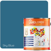LANDLORDS PAINT Masonry Paint - 1L - Weatherproof Exterior Wall Paint in Sky Blue