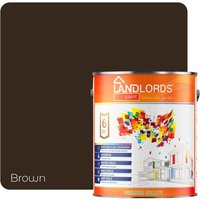 LANDLORDS PAINT Masonry Paint - 1L - Weatherproof Exterior Wall Paint in Brown