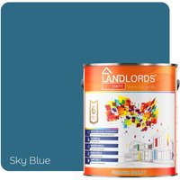 LANDLORDS PAINT Masonry Paint - 10L - Weatherproof Exterior Wall Paint in Sky Blue