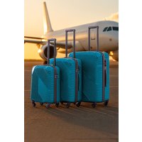 Neo 3 Piece Hard Shell Luggage Suitcase Set in Bright Blue | Size: 3 Pack