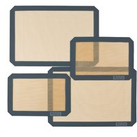 LIVIVO Silicone Baking Mats Set of 4 Non Stick Reusable Oven Liners Heat Resistant Sheets for Baking Cooking in Light Beige