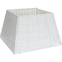 Christmas Village Square Rattan Christmas Tree Skirt - Grey in White