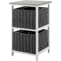 LIVIVO 'Habi' Scandi Style Bedside Storage Cabinet in Black