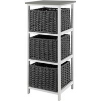 LIVIVO 3 Drawer 'Habi' Scandi Style Bedside Storage Cabinet - Large in Black